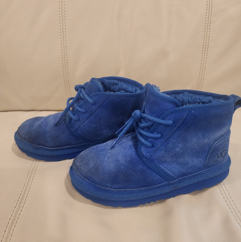 UGG Kids Vibrant Blue Suede Boots Size 3